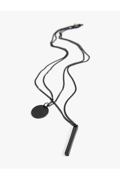 Koton Chain Necklace Set of 2 with Geometric Charm Detail