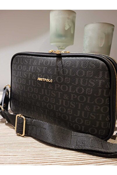 Just Polo Justpolo Women's Black 5-Compartment Adjustable Long Strap Shoulder...