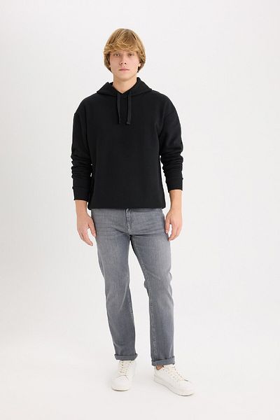 DeFacto Boxy Fit Basic Plain Sweatshirt mit Kapuze D0852AX24AU