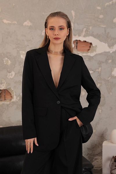 Kaktüs Moda Дамско яке Atlas Fabric Oversize - Черно