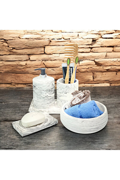 Chiko Mall Set de accesorii pentru baie din beton, elegant și la modă, cu mod...