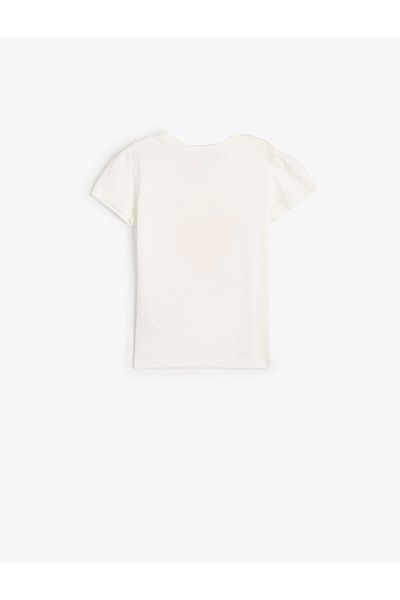 Koton T-Shirt Short Sleeve Heart Printed Cotton