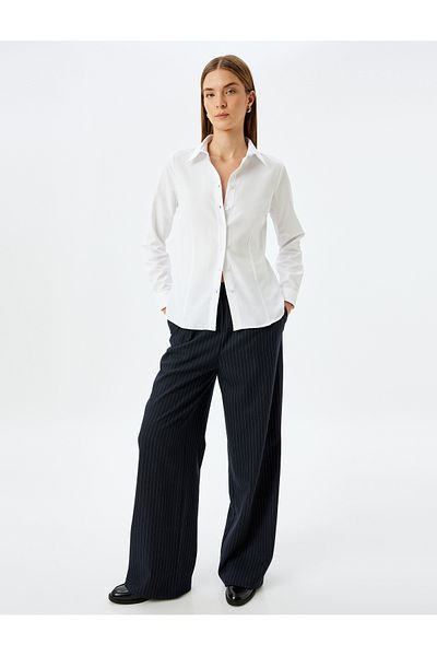 Koton Regular fit long sleeve basic shirt.