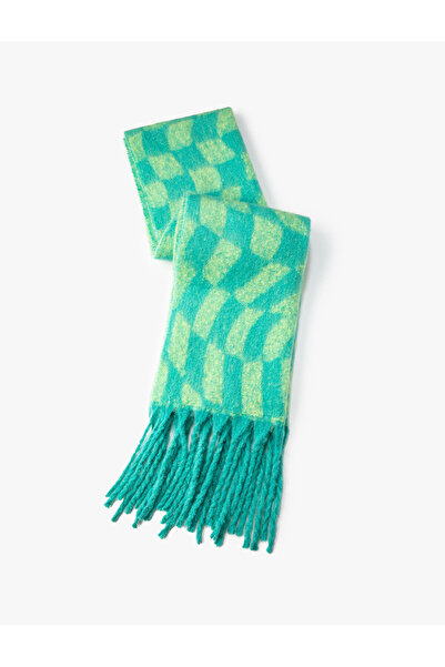 Koton Atkı Uzun Püsküllü Desenli Yumuşak Dokulu