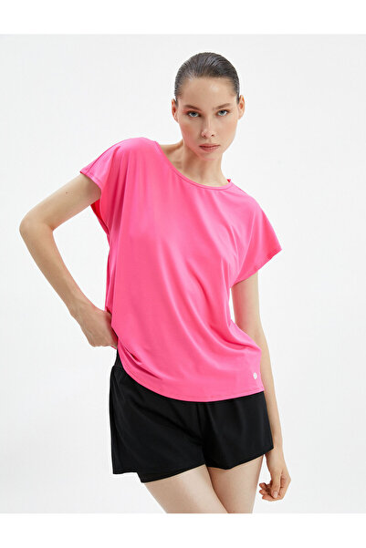 Koton Basic-Sport-T-Shirt, entspannter Schnitt, kurze Ärmel, Rundhalsausschnitt