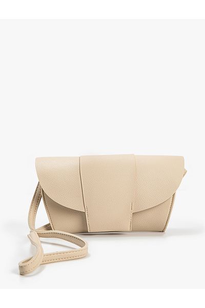 Koton Faux Leather Shoulder Bag - Snap Closure and Pocket