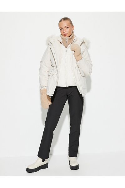 Koton Pufferjacke mit Kapuze und Plüschdetails - Elastischer Bund