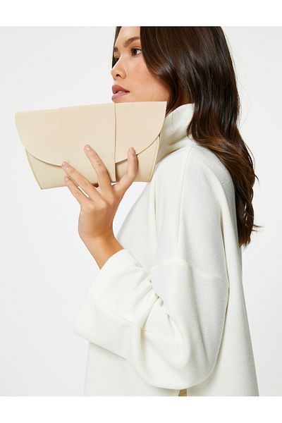 Koton Faux Leather Shoulder Bag - Snap Closure and Pocket