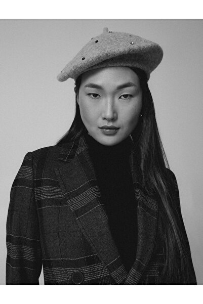 Koton Painter Woolen Hat with Wool Bead Detail