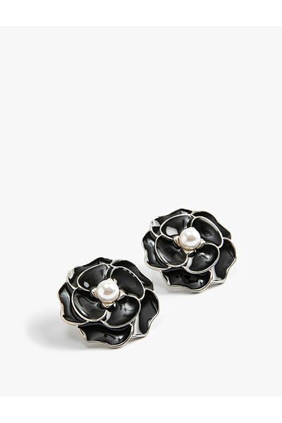 Koton Flower Earrings Pearl Detailed - Melis Ağazat X Koton