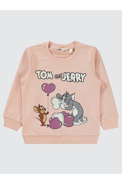 Tom and Jerry 2-5 Years Old Girl's Sweatshirt - Light Powder