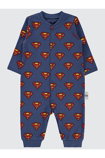 Superman بذلة نيلي للأطفال من عمر 6 إلى 18 شهرًا - بدون حذاء
