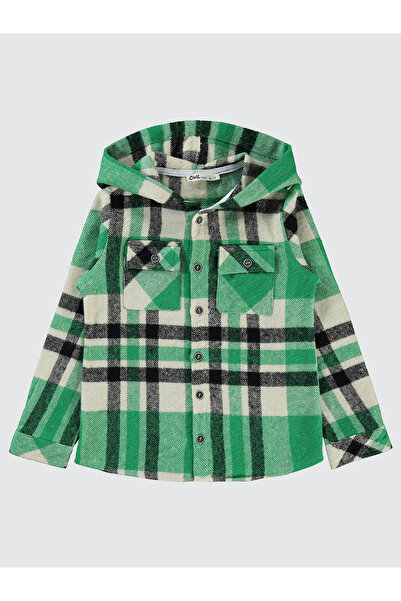 Civil Boys Erkek Çocuk Gömlek 6-9 Yaş Yeşil-krem