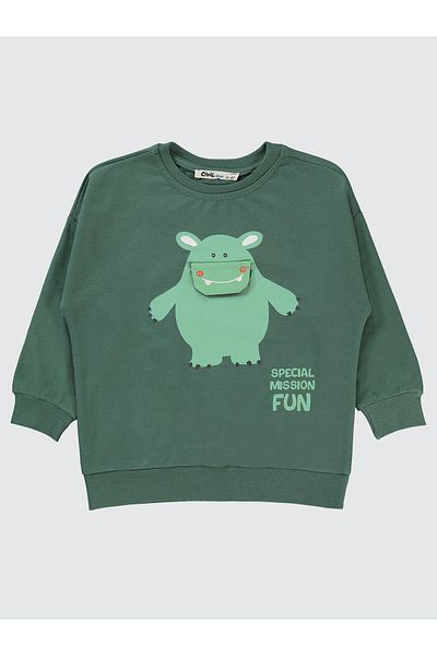 Civil Boys 2-5 Years Old Boy Soft Khaki Sweatshirt