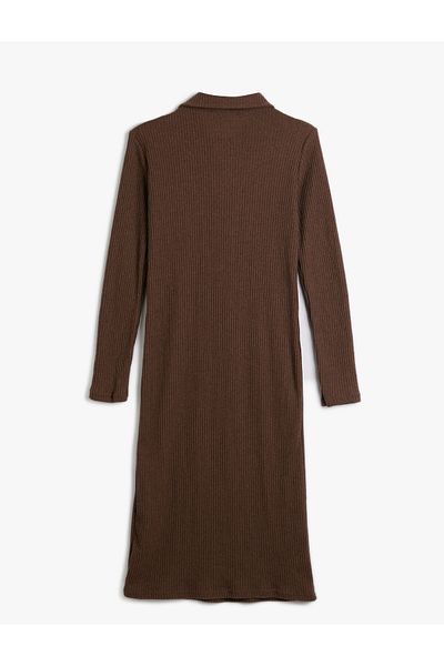 Koton Φόρεμα Polo Λαιμόκοψη Midi Κοτλέ με κουμπιά