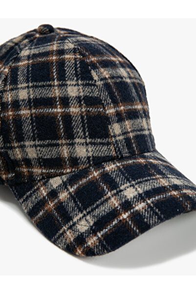 Koton Cap Hat Plaid Patterned Wool Blend