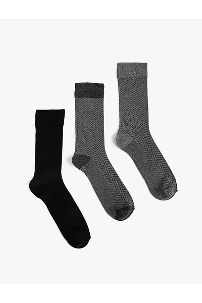 Koton Set de 3 șosete cu modele multicolore