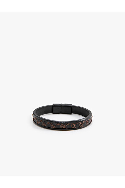 Koton Ethnic Patterned Leather Look Bracelet
