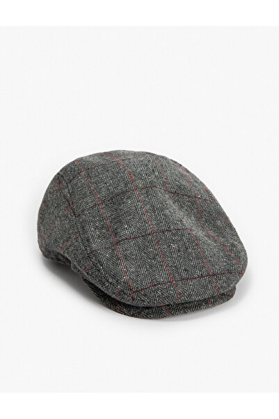 Koton Μίγμα μαλλί με καρό καπέλο καπέλο