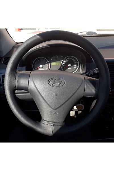 HASBAY DİKİŞLİ DİREKSİYON KILIFI SİYAH DERİ SİYAH DİKİŞLİ HYUNDAİ GETZ