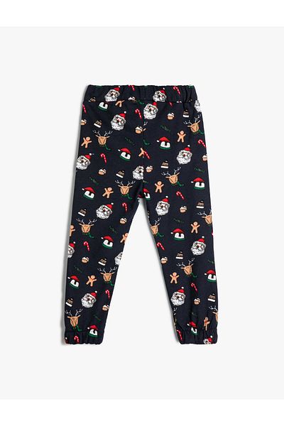 Koton Jogger Sweatpants Christmas Themed Santa Claus Printed Cotton