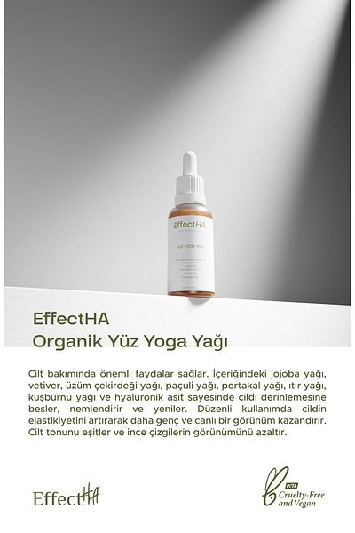 EffectHA Plumping 100% Pure Natural and Additive-Free Organic Facial Yoga Oil for All Skin