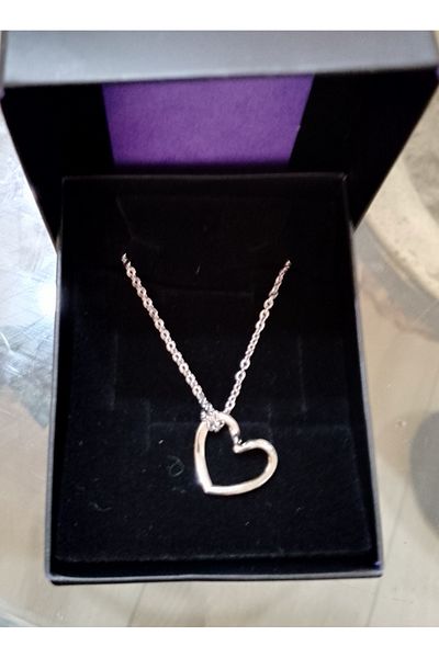 Pudraksesuar Silver Color Chain Knot Heart Model Women's Necklace