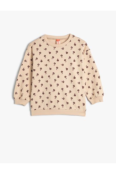 Koton Sweat Long Sleeve Round Neck Raised Cotton