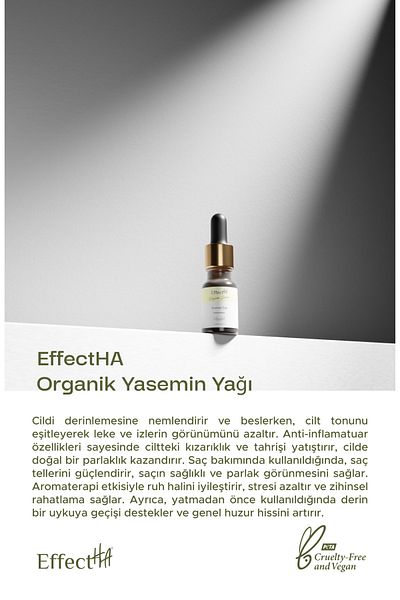 EffectHA Organic Jasmine Oil 100% Pure Natural and Additive-Free Essential Oil 5 ml