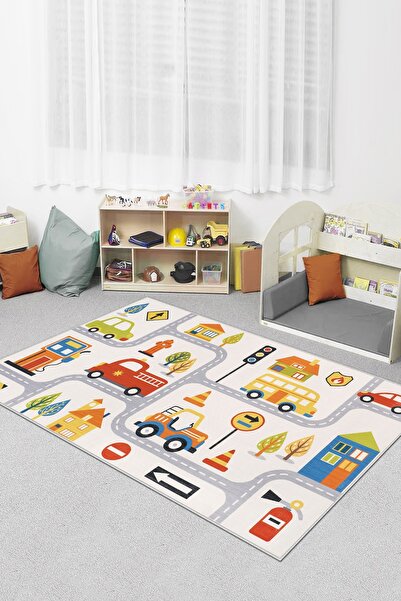Confidence Home Makinede Yıkanabilir Kaymaz Taban Leke Tutmaz Yol Desenli Hal...