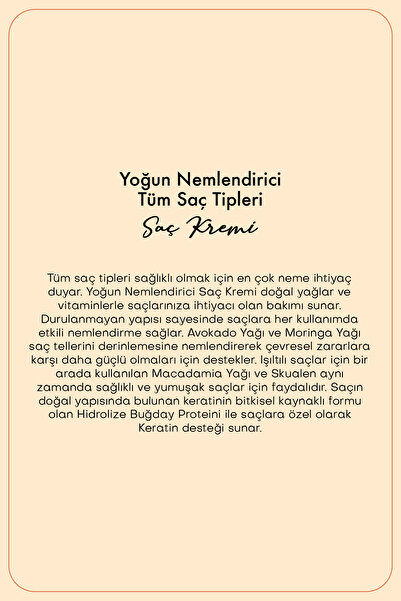 Polente Natural Yoğun Nemlendirici Saç Kremi / Tüm Saç Tipleri (200 ML)
