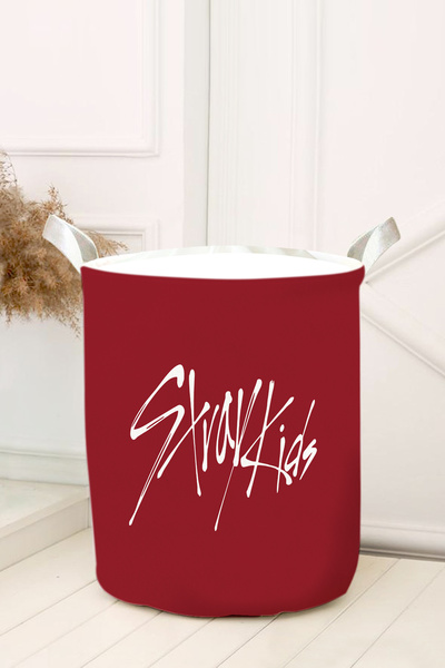 dekomingo KIRMIZI STAY KIDS Με σχέδιο Καλάθι παιχνιδιών από τσόχα-Καλάθι ρούχ...