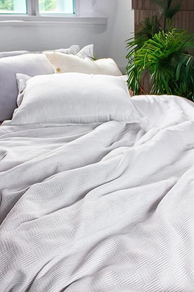 Cozy Nest Wicker Patterned Bedspread Hotel Type Luxury Pique/Single Pique White 160X220Cm