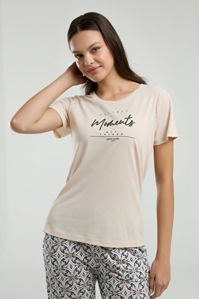 Pierre Cardin Women's Cream Capri Set