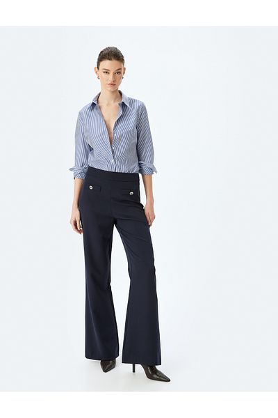 Koton Classic collar long sleeve slim fit shirt.
