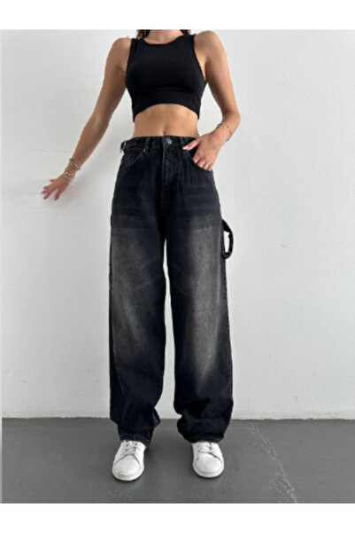 DK 49 JEANS Висока талія, широкий крій, ремінь, баггі джинси, жіночі джинси