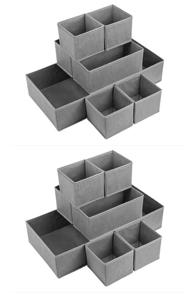 Bayev Coco 16-комплектний антрацитовий органайзер для шафи, ящиків, рушників, шкарпеток, бюстгальтерів