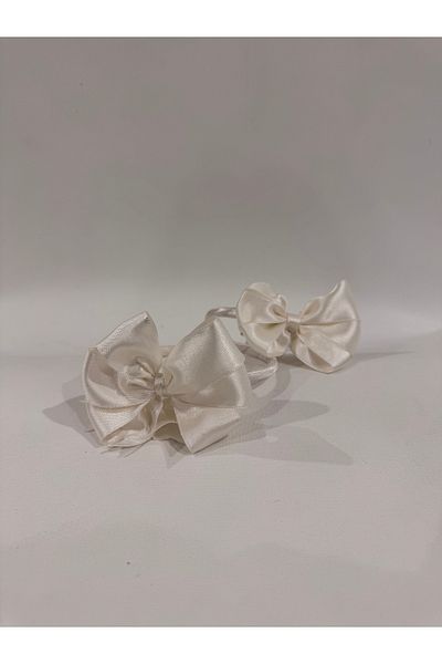 LİYACA Cream Maternity Crown with Satin Bow - 1 Piece