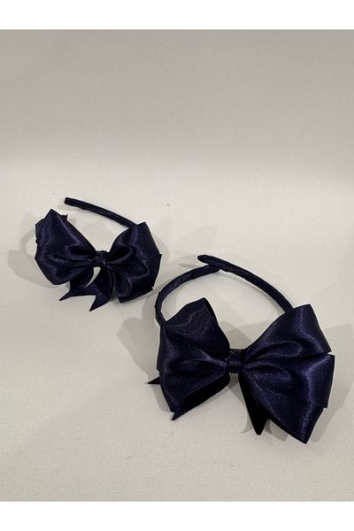 LİYACA Dark Blue Lohusa Crown, Lohusa Crown with Satin Bows 1 Pcs