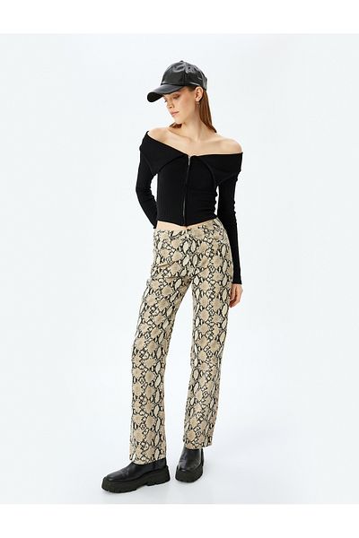 Koton Tricou slim cu mânecă lungă, cu fermoar, sezon nou