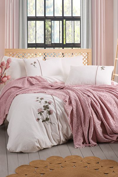 Unica Vera Piqued Duvet Cover Set Powder - 7 Pieces