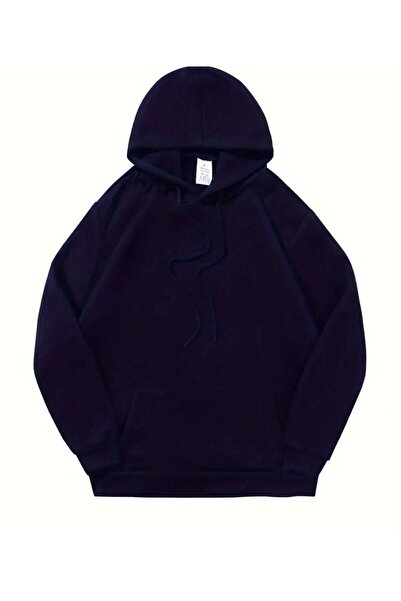 JustBS Hanorac cu buzunar din cangur, ALBASTRU ÎNCHIS, NEGRE