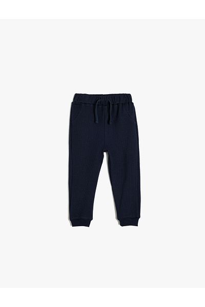 Koton Bavlněné tepláky Basic Jogger se šněrováním v pase