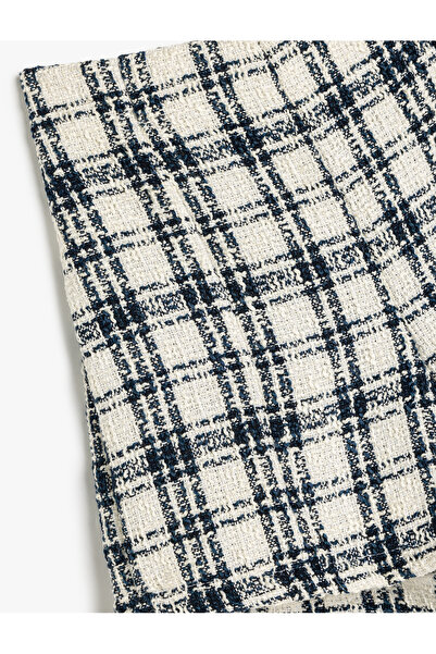 Koton Ekose Desenli Yüksek Belli Tüvit Şort