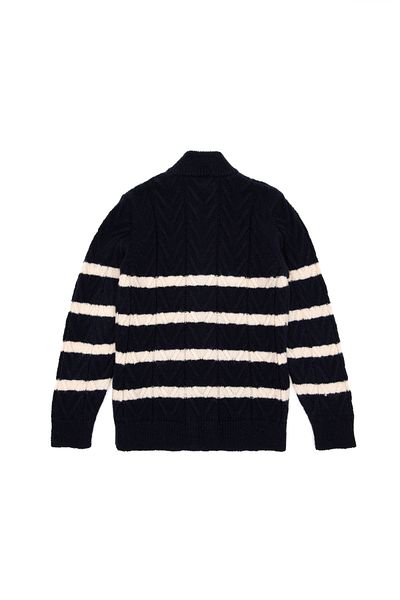 U.S. Polo Assn. Boy's Zippered Navy Blue Knitwear Cardigan 50295651 -Vr033