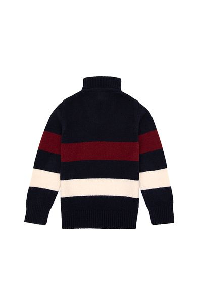 U.S. Polo Assn. Boy's Navy Blue Knitwear Sweater with Half Zipper 50295517 -Vr033
