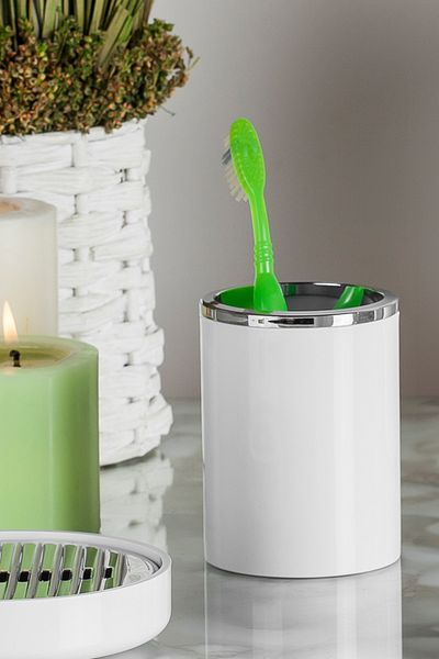 Prima Nova Lenox White Toothbrush Holder