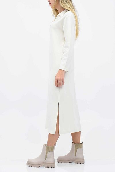 birizmoda Μακρυμάνικο φόρεμα Polo Neck - Ecru
