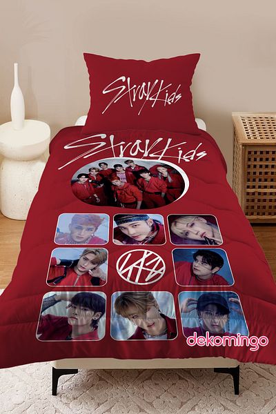 dekomingo Red Stay Kids Baby and Children's Room Quilted Quilt