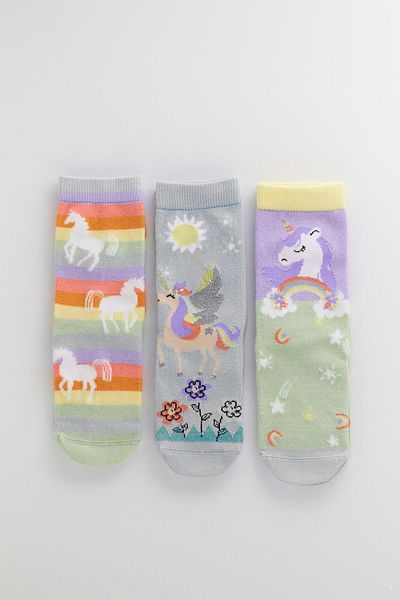 Katia&Bony Unicorn Patterned Children's Sock Socks - Pack of 3, Multicolor